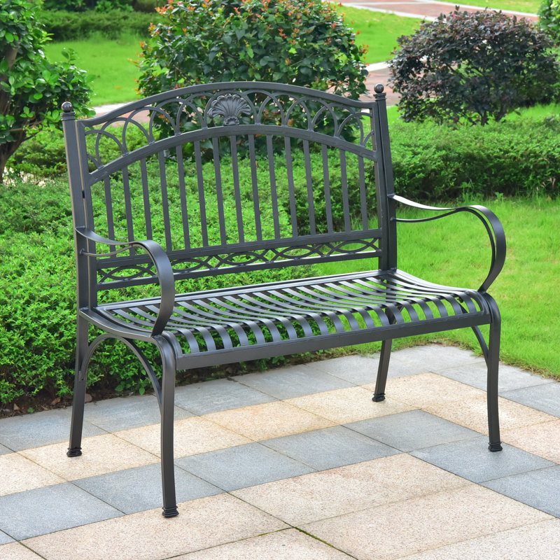 Lark Manor Anzum Iron Patio Garden Bench Reviews Wayfair